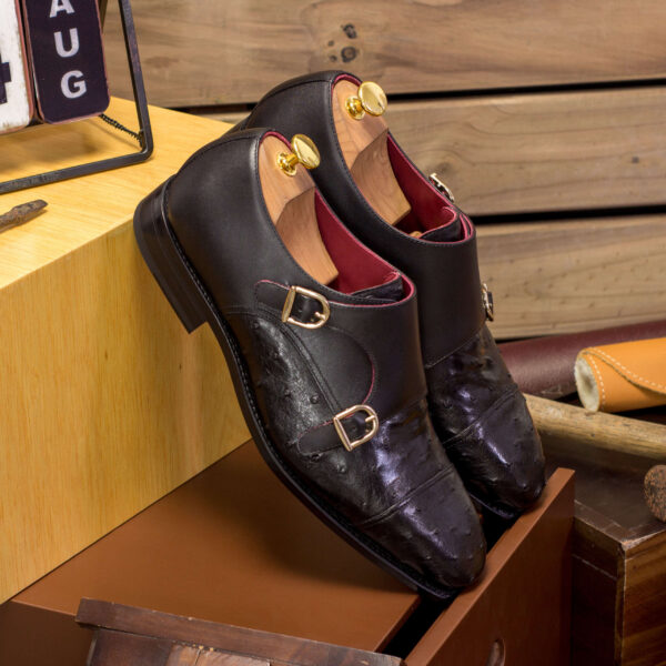  Luxury Handbags by you Black Double Monk Shoe, view 4