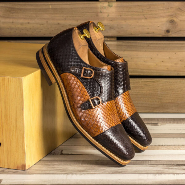  Luxury Handbags by you Brown Double Monk Shoe, view 4