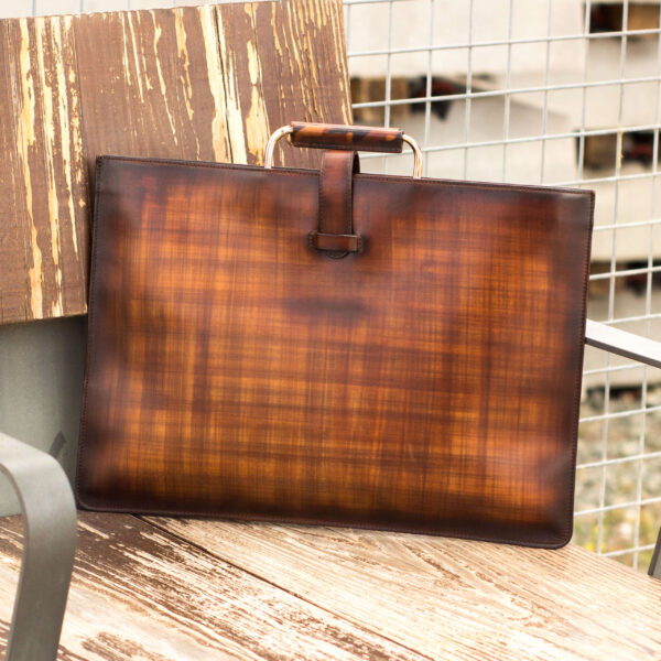  Luxury Handbags by you Hand Made Patina Satchel Shoe, view 2