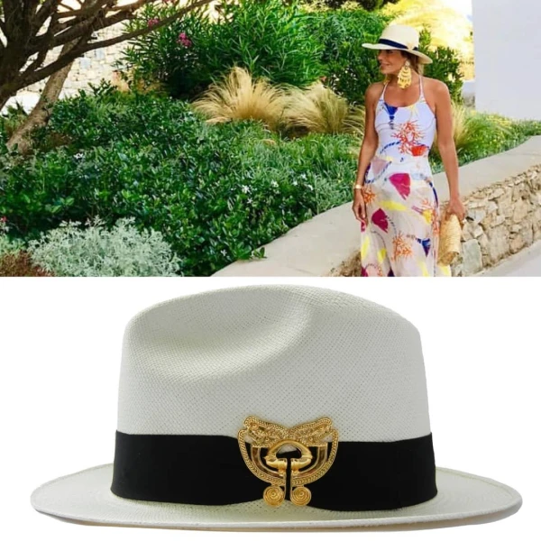 Flor Amazona women’s pineapple short wing straw Panama hat Accessories hair accessories Luxury Shoes 