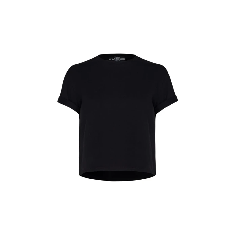 Sport Angel women’s black t-shirt Activewear crop top Luxury Shoes 