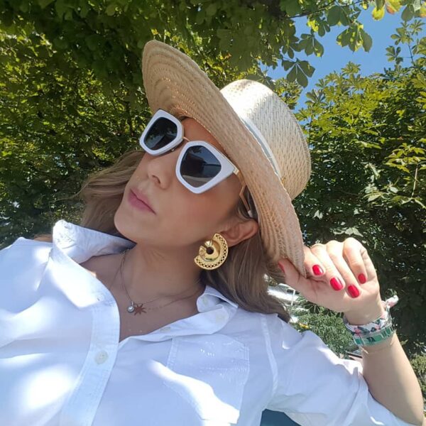 Flor Amazona women’s flora white sunglasses, view 4