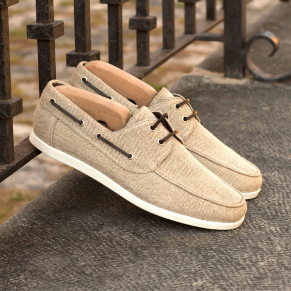  Luxury Handbags by you Beige Mens Boat shoes, view 4