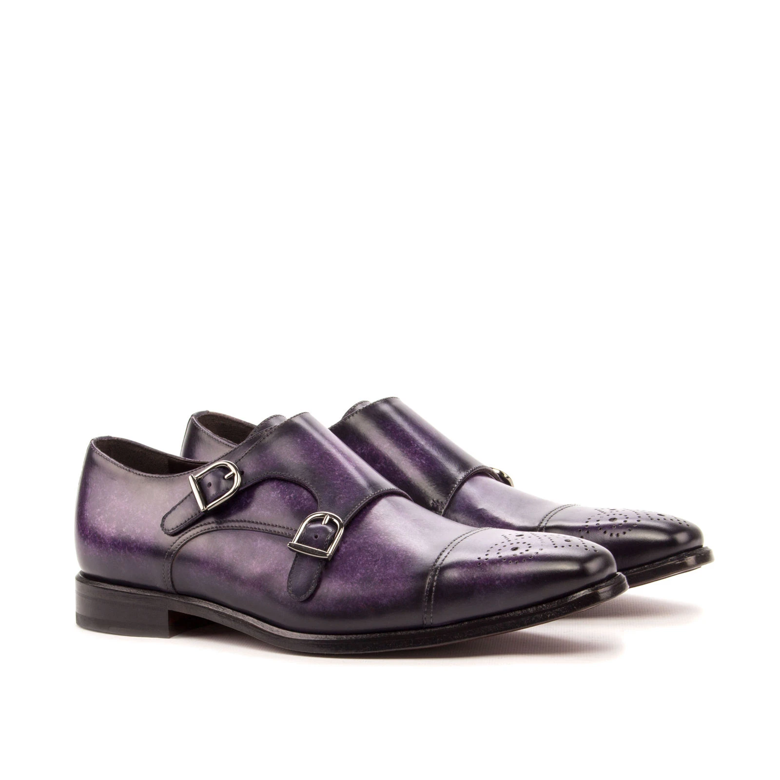Purple Double Monk Shoe Purple Double Monk Shoe