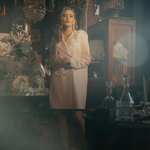 Lani Studio Pink Dress With Pearls And Feathers, view 6