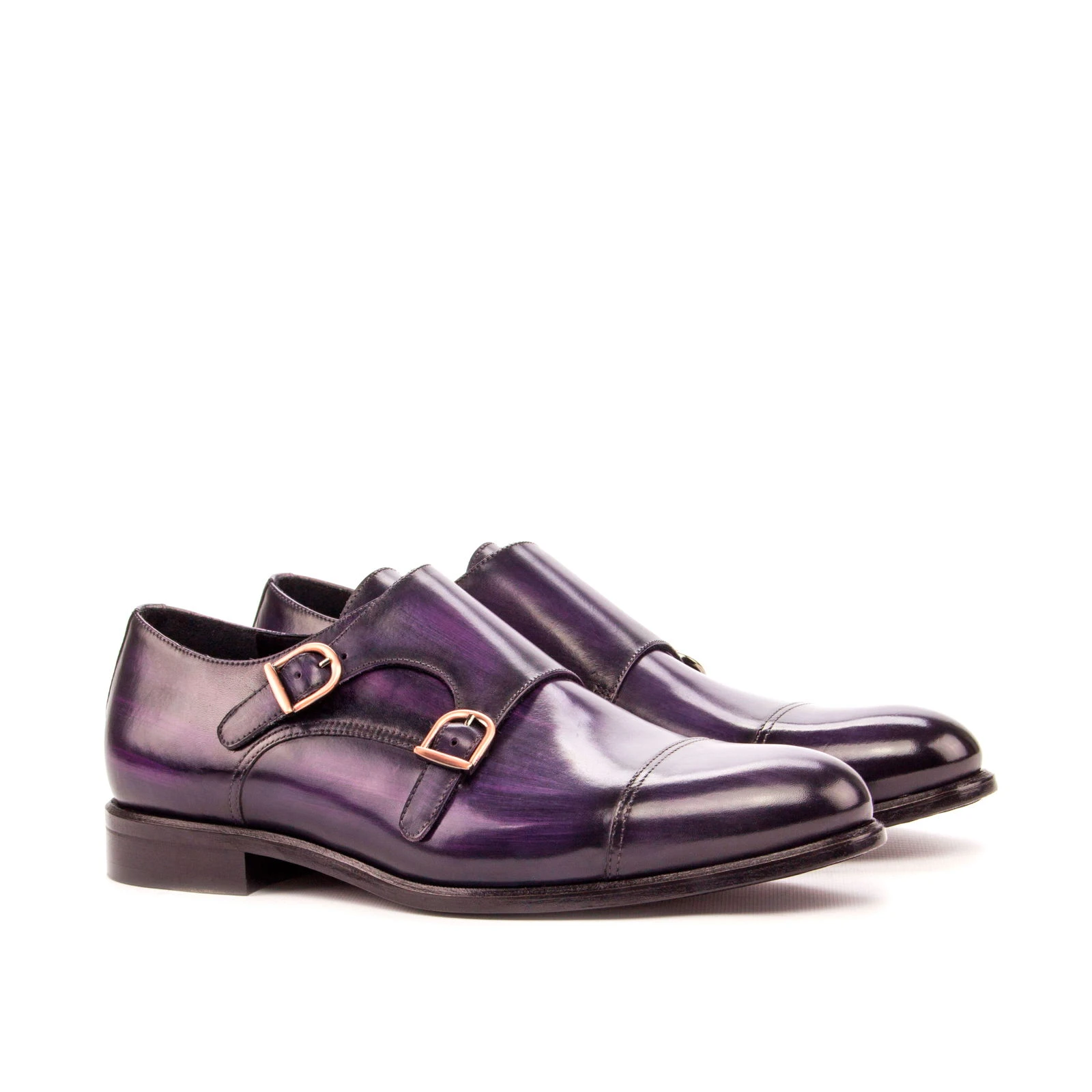 Purple Double Monk Shoe Purple Double Monk Shoe