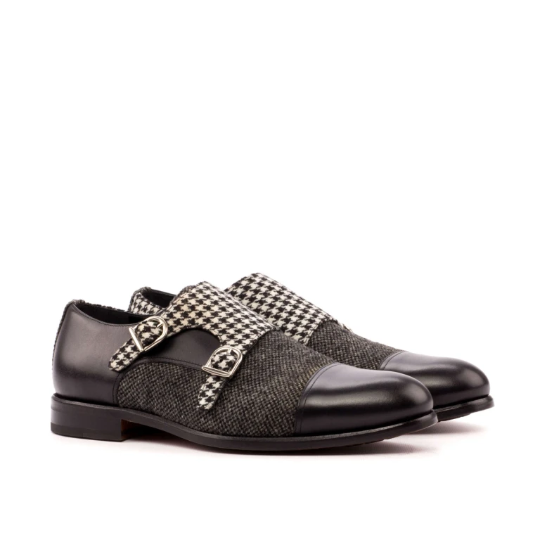 Gray Double Monk Shoe