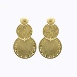 VATTEA women’s Ilama 24 karats gold plated bronze earrings Earrings best seller Luxury Shoes 