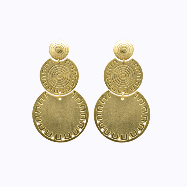 VATTEA women’s Ilama 24 karats gold plated bronze earrings Earrings best seller Luxury Shoes 