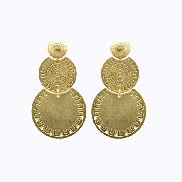 VATTEA women’s Ilama 24 karats gold plated bronze earrings Earrings best seller Luxury Shoes 