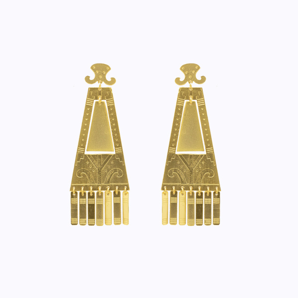 Xiu 24 Karats Gold Plated Bronze Earrings Earrings best seller Luxury Shoes 