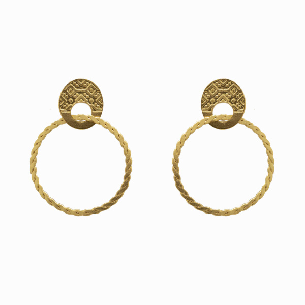 Milue 24 Karats Gold Plated Bronze Earrings Earrings best seller Luxury Shoes 