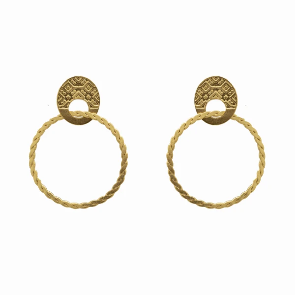 Milue 24 Karats Gold Plated Bronze Earrings Earrings best seller Luxury Shoes 