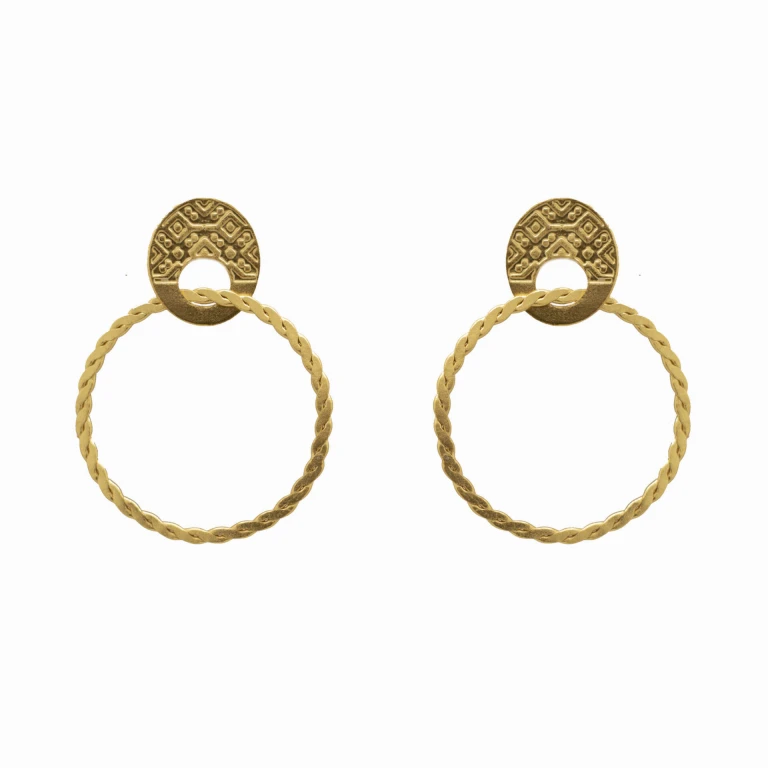 Milue 24 Karats Gold Plated Bronze Earrings Earrings best seller Luxury Shoes 