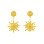 Flor Amazona women’s diamantina gold earrings Jewelry  Luxury Shoes 