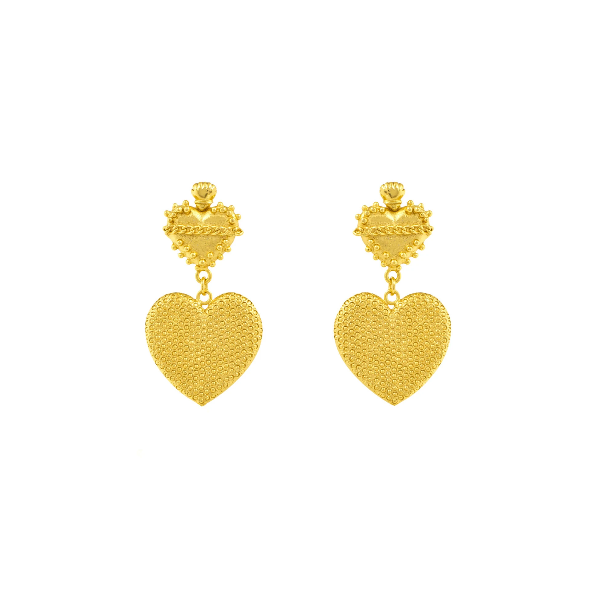 ARETES LOVELIA SHORT Flor Amazona women’s lovelia short gold earrings Earrings Luxury Shoes
