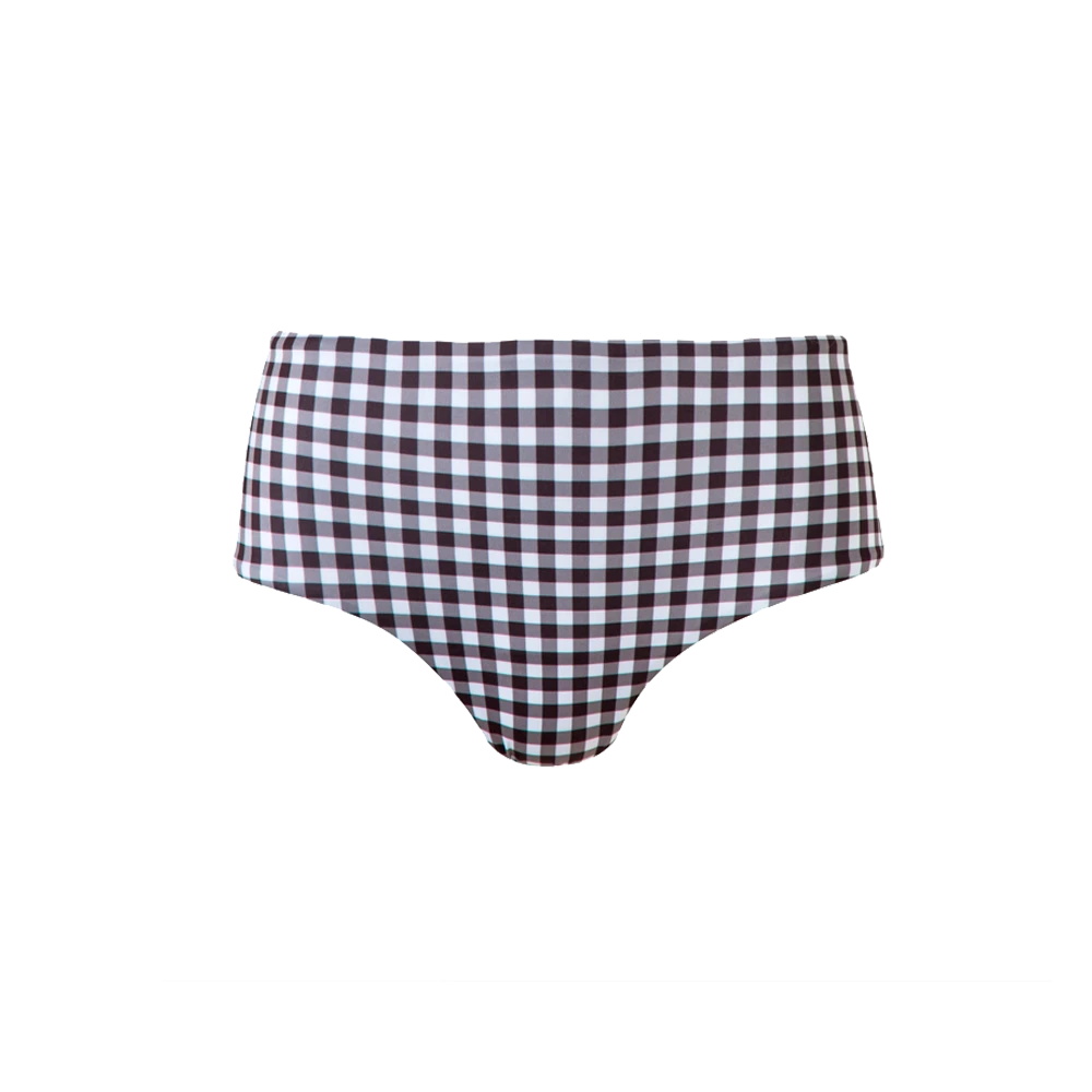 Angeles-Bottom-Black-Gingham-Front Angeles checkered swimwear bottom Beachwear beachwear Luxury Shoes