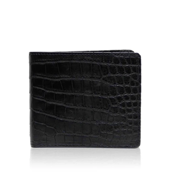 Men’s Black Crocodile Leather Wallet Men Bangkok Bootery Luxury Shoes 