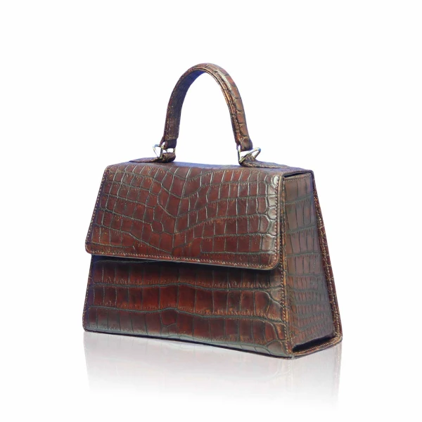 dark brown crocodile handbag Goldmas Brown Crocodile Leather Bag Bags bag Luxury Shoes 