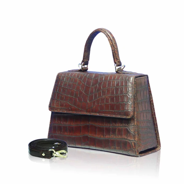 dark brown crocodile handbag Goldmas Brown Crocodile Leather Bag Bags bag Luxury Shoes 