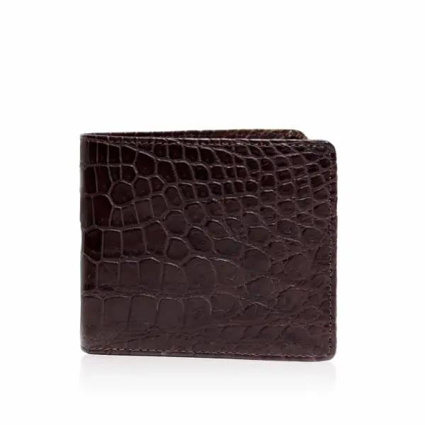 Men’s Brown Crocodile Leather Wallet Men Bangkok Bootery Luxury Shoes 