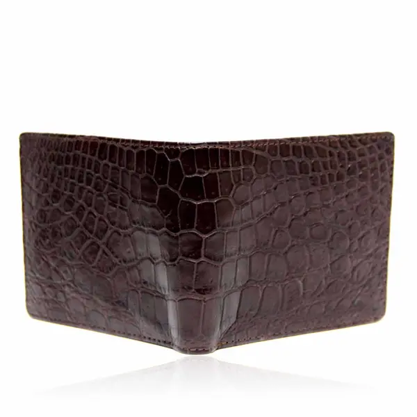 Men’s Brown Crocodile Leather Wallet Men Bangkok Bootery Luxury Shoes 