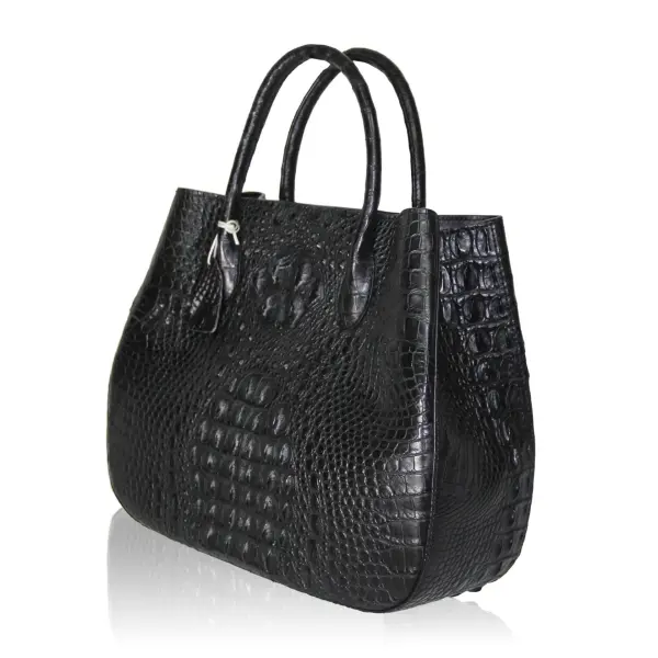 Women’s Black Crocodile Leather Handbag Novel Bags Bangkok Bootery Luxury Shoes 