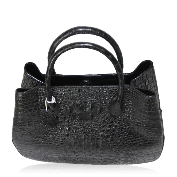 Women’s Black Crocodile Leather Handbag Novel Bags Bangkok Bootery Luxury Shoes 