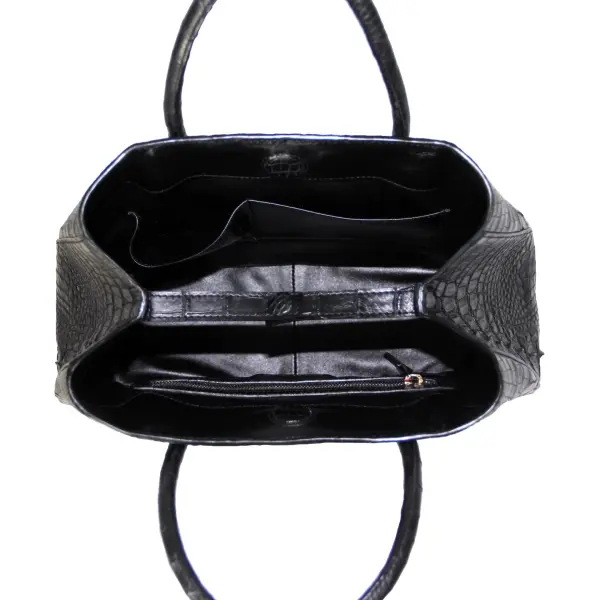 Women’s Black Crocodile Leather Handbag Novel Bags Bangkok Bootery Luxury Shoes 