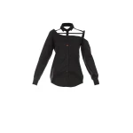 Talented women’s one shoulder button down black cotton blouse – XL   Luxury Shoes 