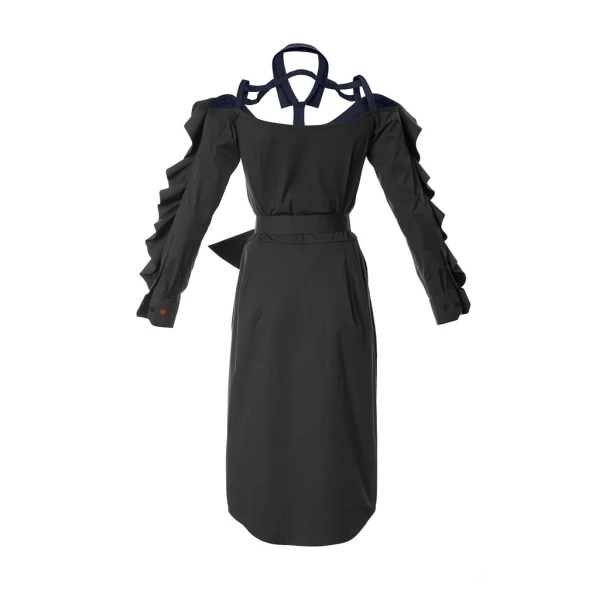 Ruffled black bare shoulder dress Clothing black dress Luxury Shoes 