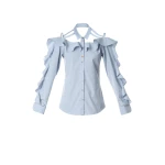 Ruffled bare shoulder shirt Clothing top Luxury Shoes 