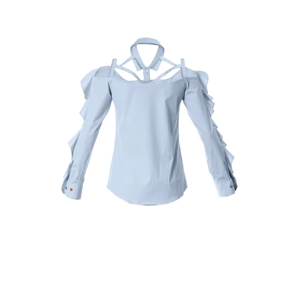 Ruffled bare shoulder shirt Clothing top Luxury Shoes 