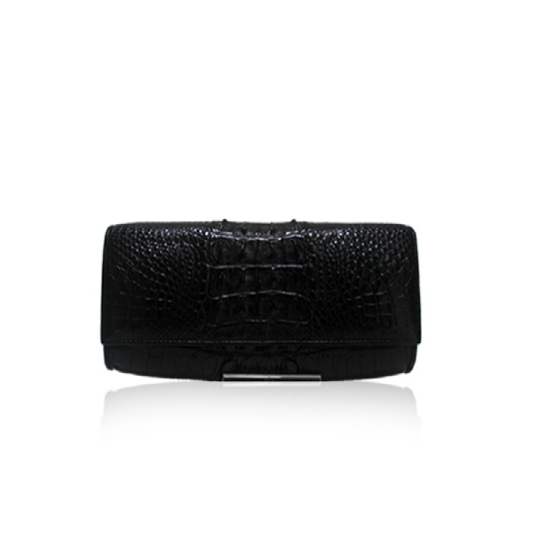 Luana Crocodile Brown Leather Clutch Bag Bags Bangkok Bootery Luxury Shoes 