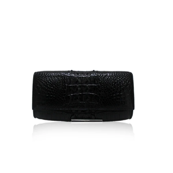 Luana Crocodile Brown Leather Clutch Bag Bags Bangkok Bootery Luxury Shoes 