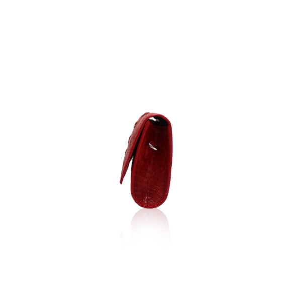 Bangkok Bootery Luana Crocodile Red Leather Clutch Bag, view 4
