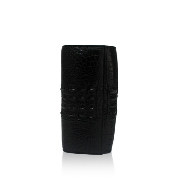 Bangkok Bootery Luana Crocodile Black Leather Clutch Bag, view 2