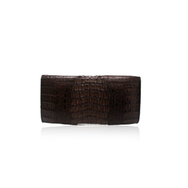 Bangkok Bootery Luana Crocodile Brown Leather Clutch Bag, view 2