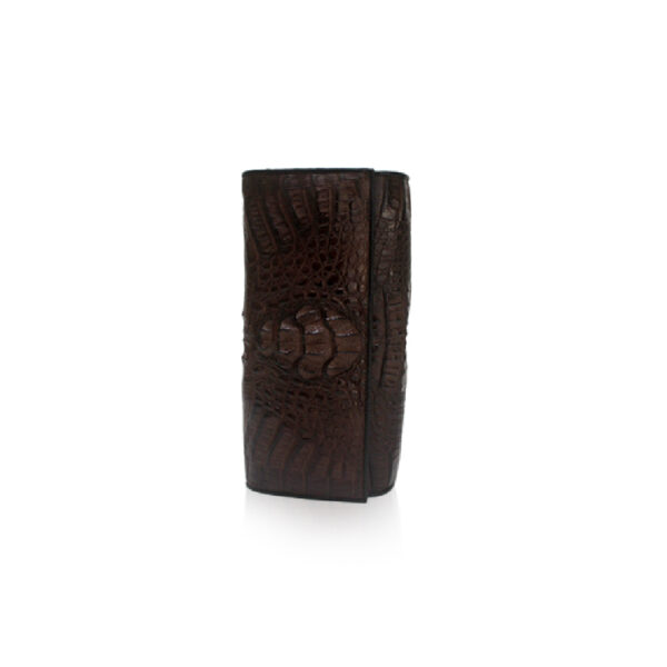Bangkok Bootery Luana Crocodile Brown Leather Clutch Bag, view 3