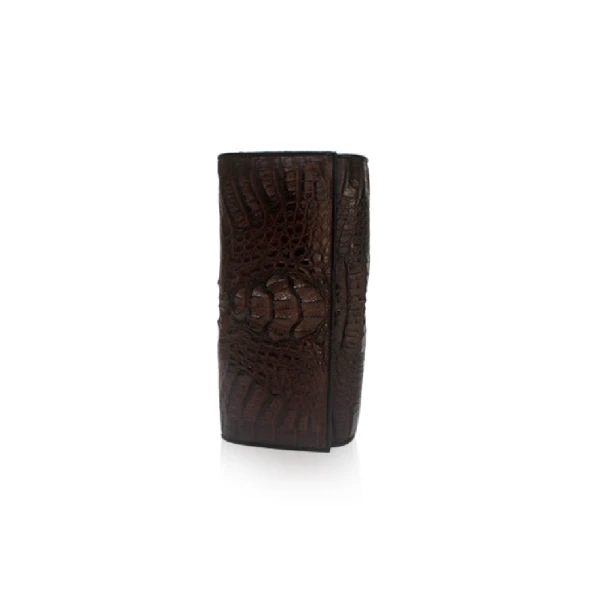 Luana Crocodile Brown Leather Clutch Bag Bags Bangkok Bootery Luxury Shoes 