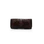 Luana Crocodile Brown Leather Clutch Bag Bags Bangkok Bootery Luxury Shoes 
