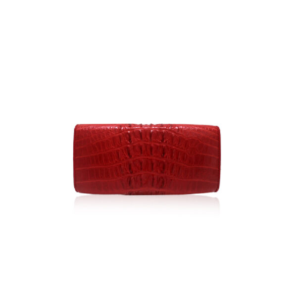 Bangkok Bootery Luana Crocodile Red Leather Clutch Bag, view 2