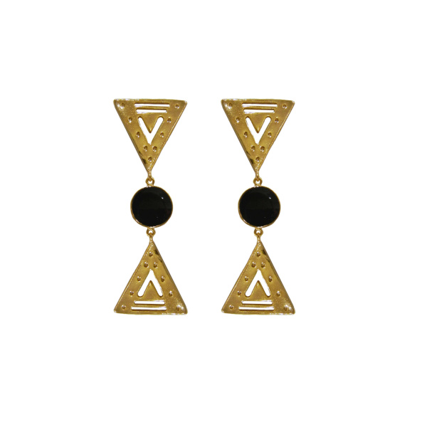 Flor Amazona women’s cordillera black gold earrings Jewelry  Luxury Shoes 