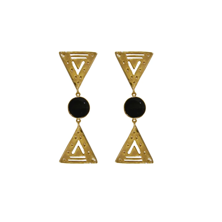 Flor Amazona women’s cordillera black gold earrings Jewelry  Luxury Shoes 