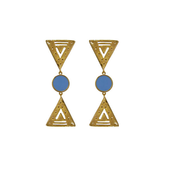 Flor Amazona women’s cordillera blue gold plated earrings Earrings Earring Luxury Shoes 