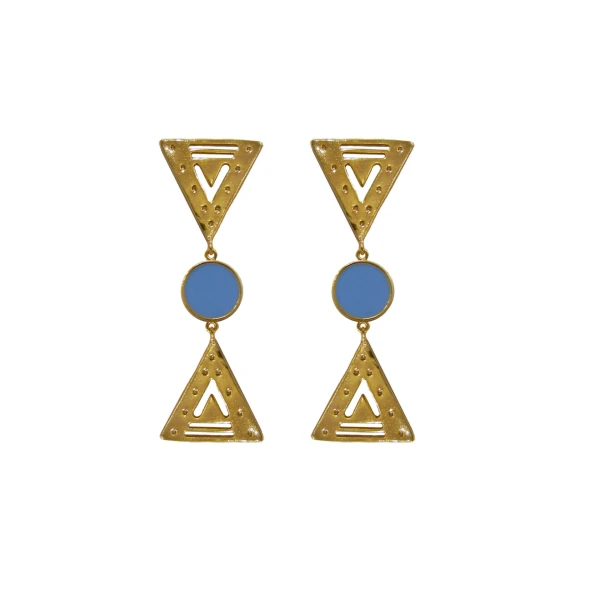 Flor Amazona women’s cordillera blue gold plated earrings Earrings Earring Luxury Shoes 