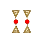 Flor Amazona women’s cordillera red gold earrings Jewelry  Luxury Shoes 