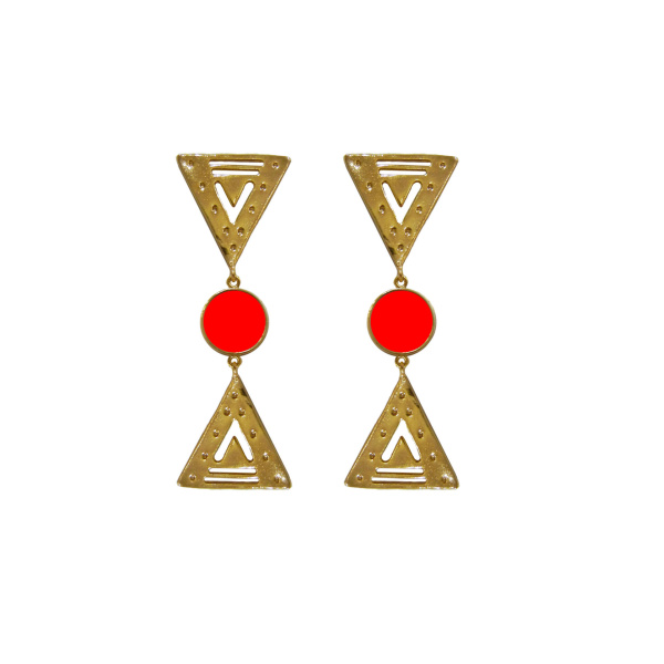 Flor Amazona women’s cordillera red gold earrings Jewelry  Luxury Shoes 