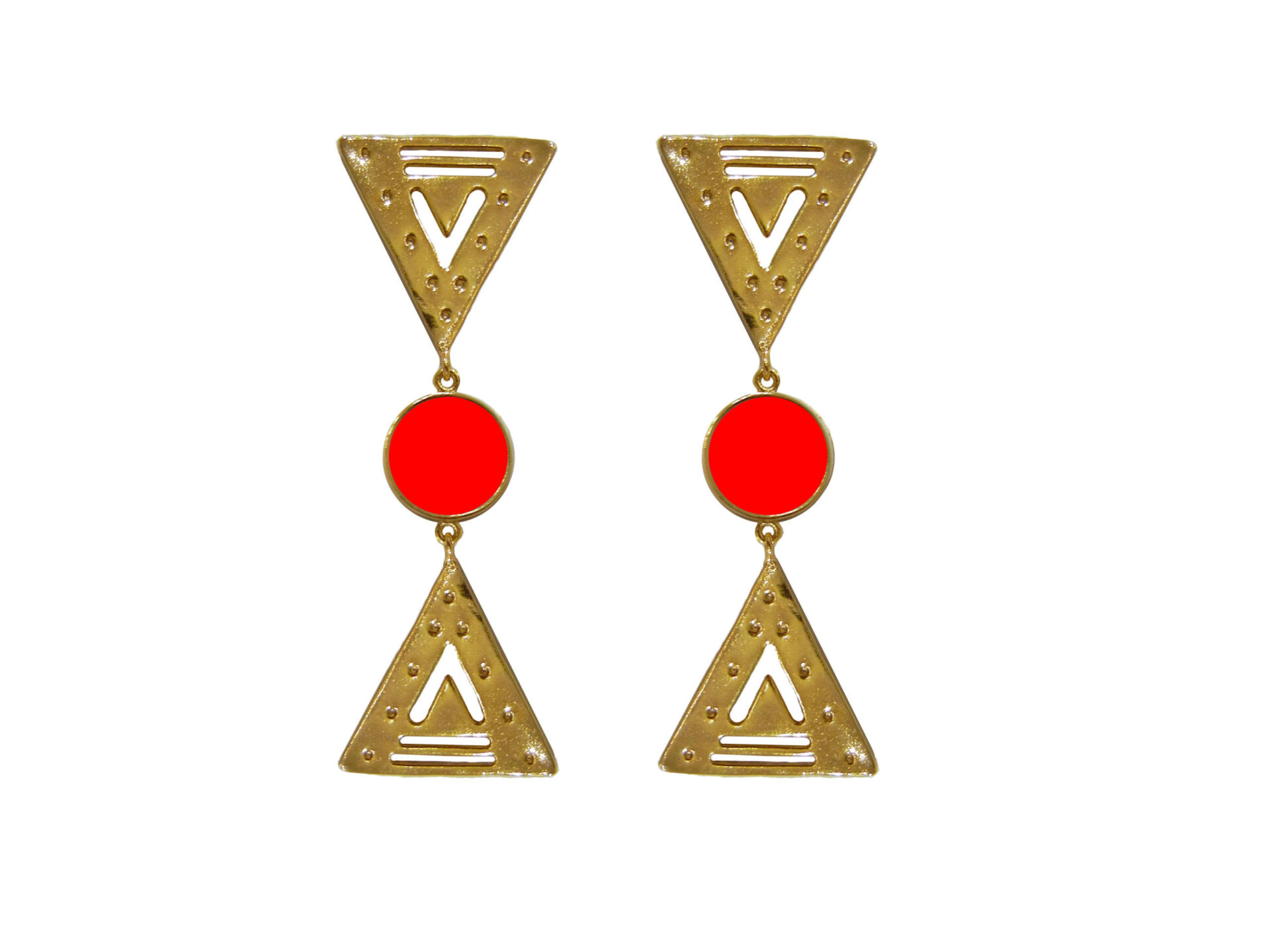 Flor Amazona women’s cordillera red gold earrings Jewelry  Luxury Shoes 