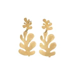 Alejandra de Coss women’s double Leaf earrings in gold plated Earrings contemporary jewellery Luxury Shoes 